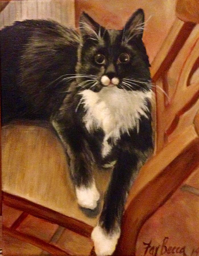 Cat Painting - Norwegian Forest Cat by FayBecca Designs