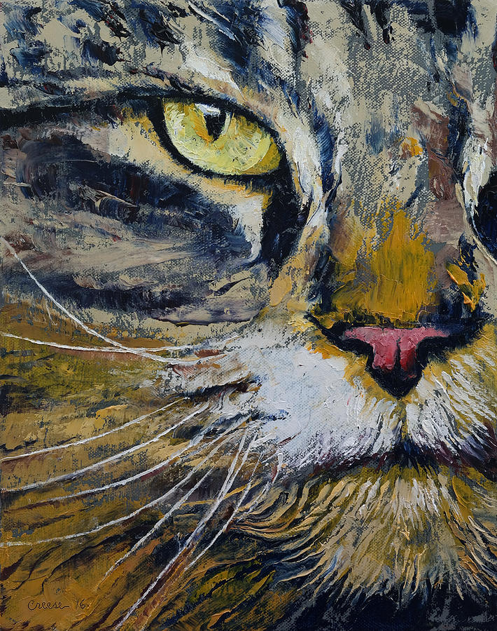 Norwegian Forest Cat Painting by Michael Creese