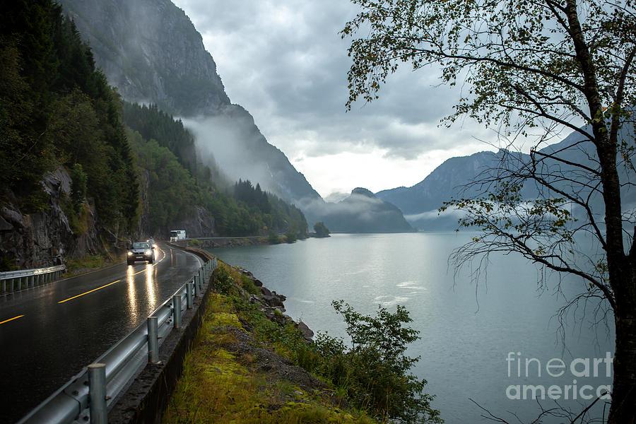 Nature Photograph - Norwegian nature road by Michael Behrens