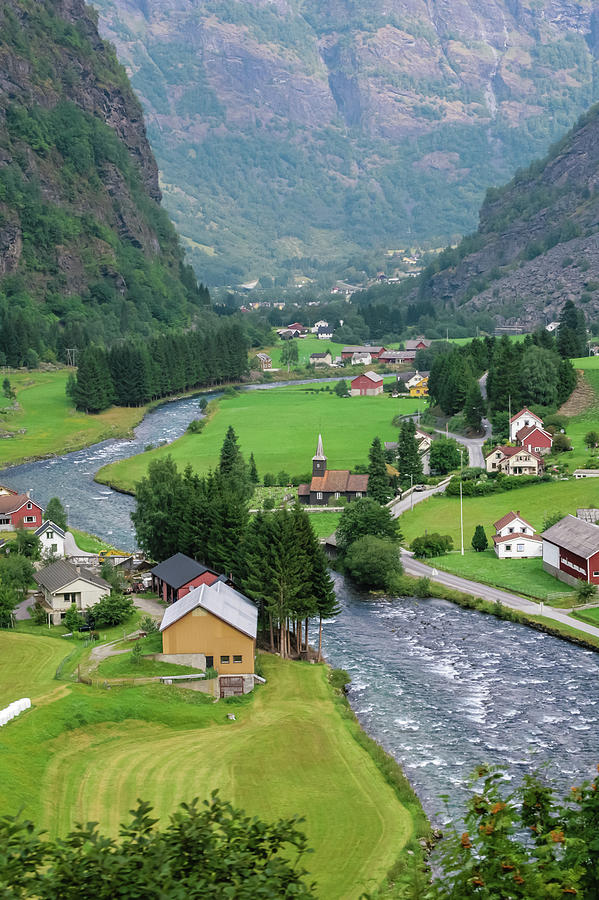 Norwegian Village In The Summer. Photograph