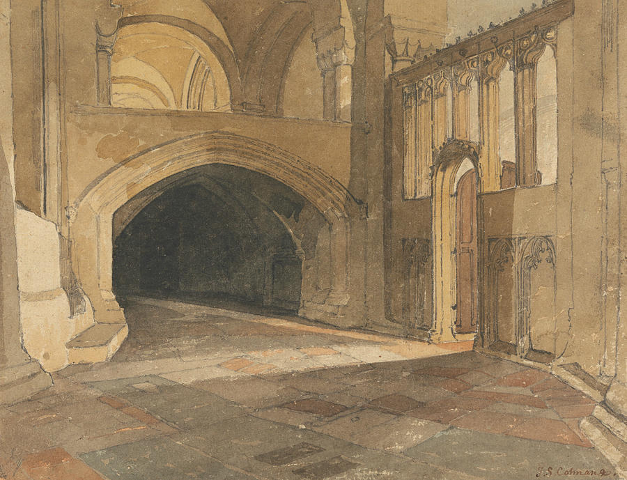 Norwich Cathedral - Entrance to Jesus Chapel Painting by John Sell Cotman