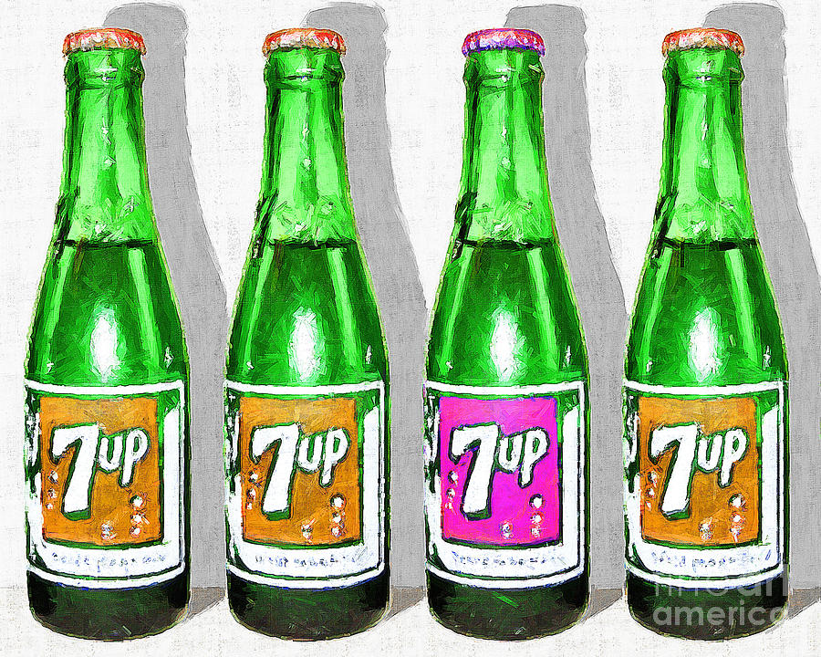 Nostalgic Vintage Pop Art 7up Four Bottles 20160220  Photograph by Wingsdomain Art and Photography