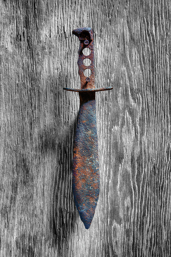 Not A Bowie Knife On Bw Plywood 75 Photograph