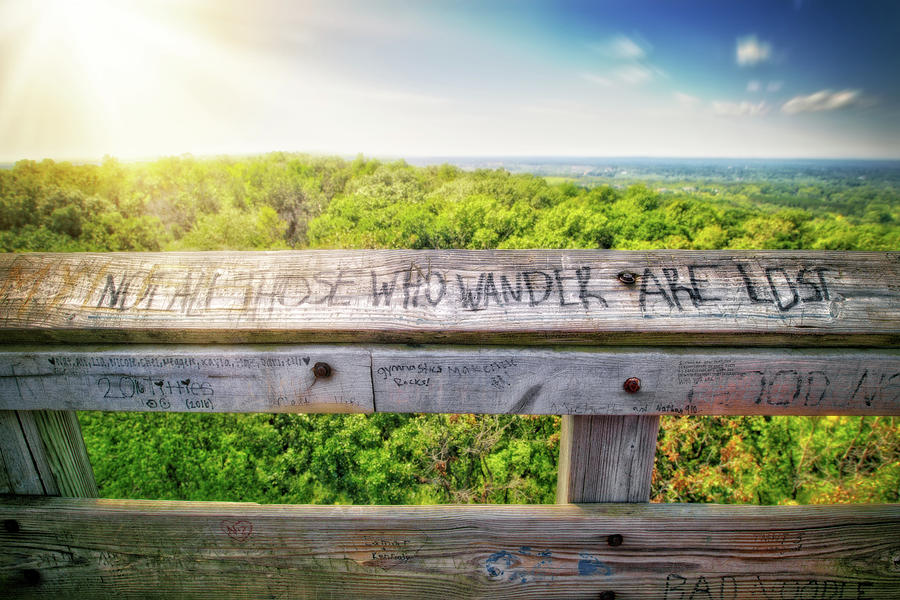 Not all Those Who Wander Are Lost - Lapham Peak - View from wooden observation tower Photograph by Jennifer Rondinelli Reilly - Fine Art Photography