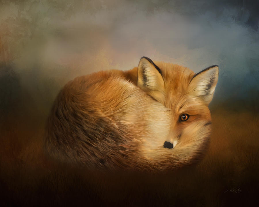 Not Alone - Fox Art Painting by Jordan Blackstone