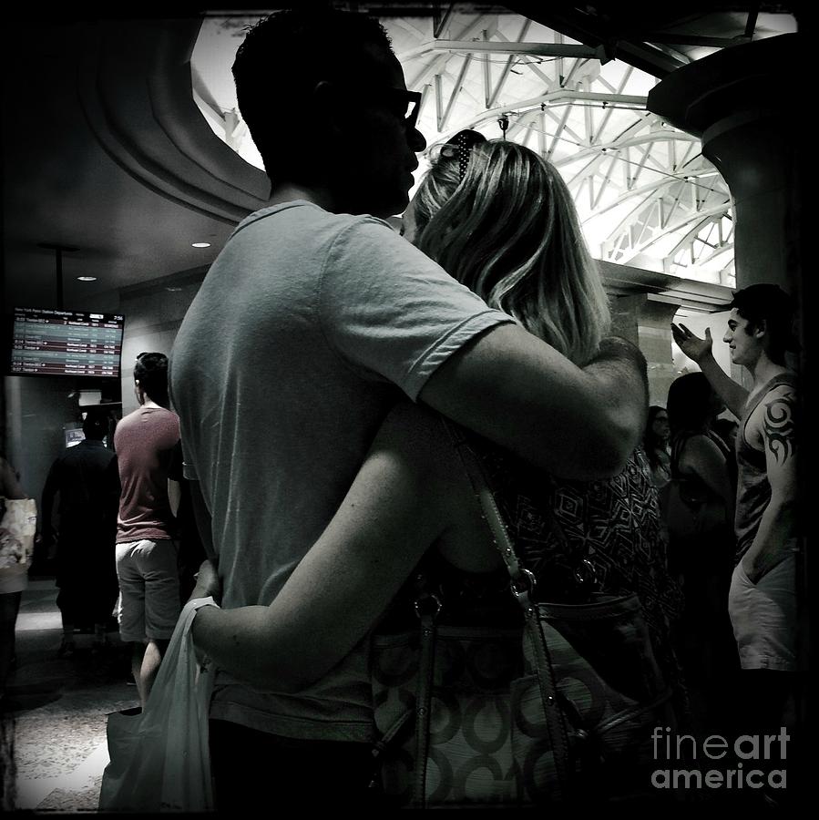 Love Photograph - Not Goodbye - At the Train Station by Miriam Danar
