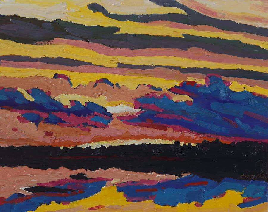 Not Just Another November Sunset Painting by Phil Chadwick