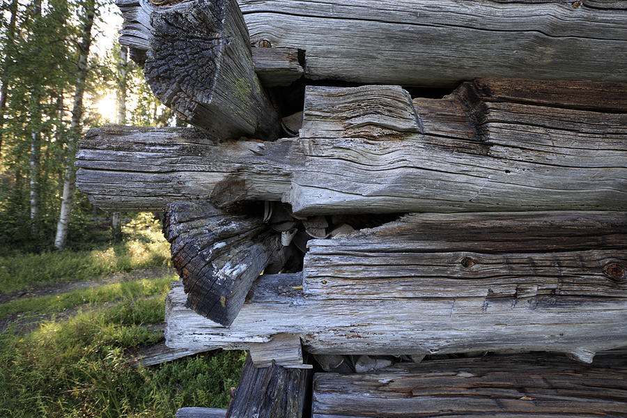 Notched corner of a log house Photograph by Ulrich Kunst And Bettina Scheidulin