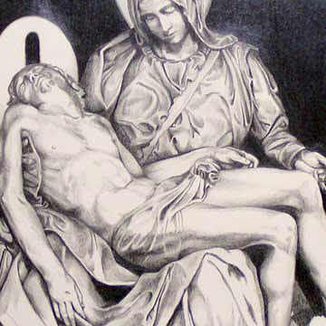 Nothing Can Be Added - Close Up Pieta Drawing