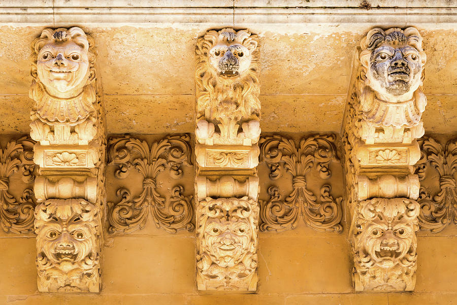 NOTO, SICILY, ITALY - Detail of Baroque Balcony, 1750 Photograph by Paolo Modena