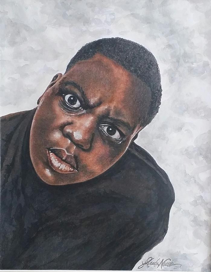 Biggie Smalls Drawing - Notorious B.I.G. by Jeleata Nicole