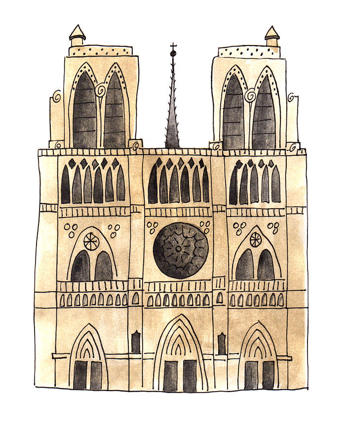 Notre Dame  Painting by Anna Elkins