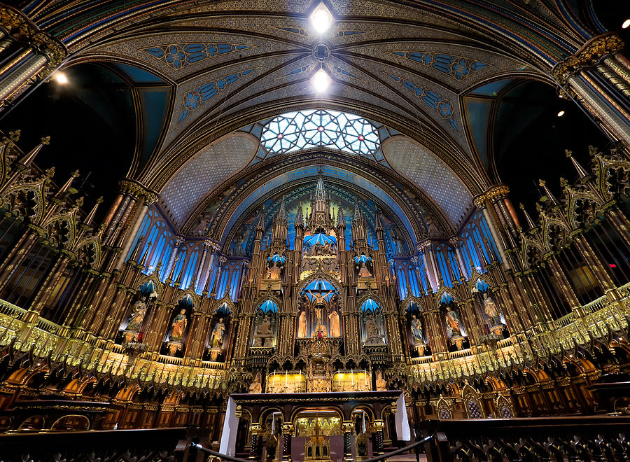 Architecture Photograph - Notre-Dame Basilica of Montreal by James Wheeler