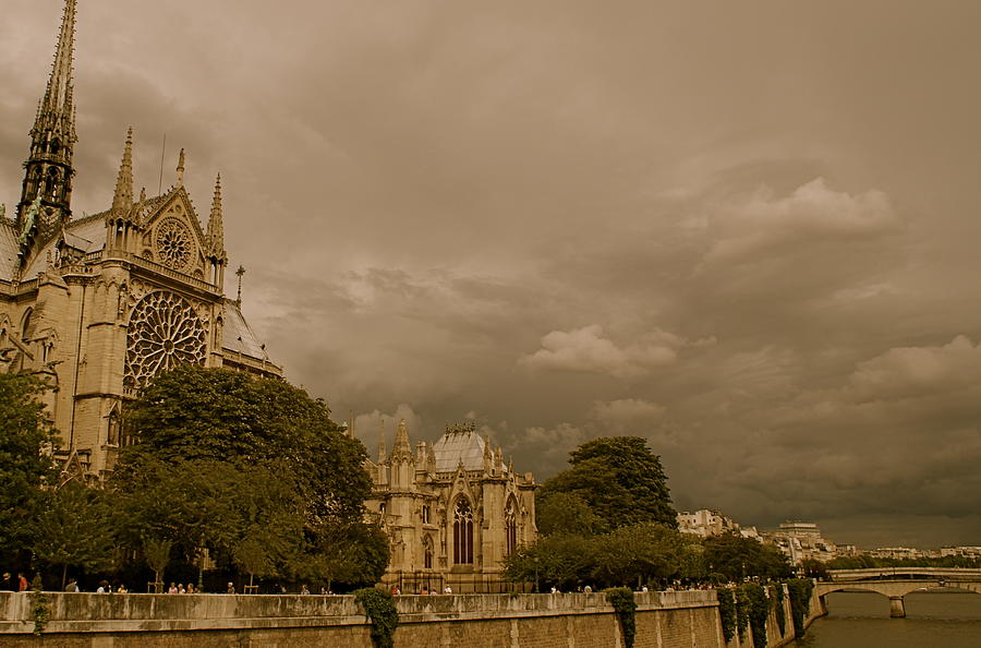 Paris Photograph - Notre Dame Cathedral by Louise Fahy