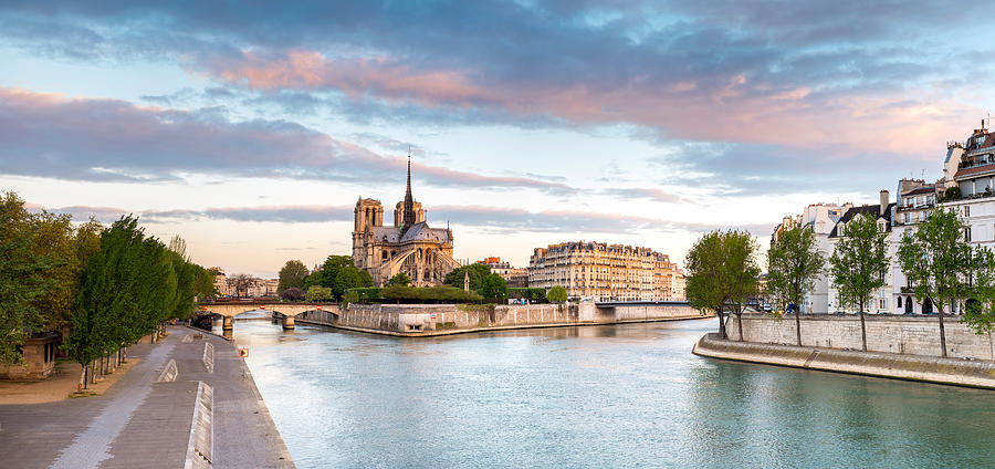 Notre Dame Cathedral On The Banks Photograph by Panoramic Images