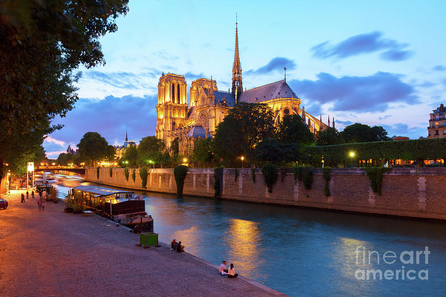 Notre Dame Cathedralat Night Photograph by Anastasy Yarmolovich