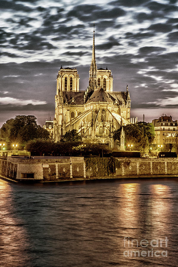 Notre Dame de Paris in Gold Photograph by Tim Mulina