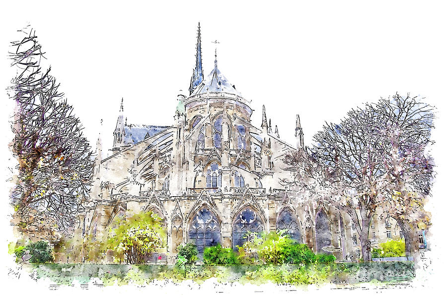 Notre-Dame de Paris Painting by Konstantin Sevostyanov