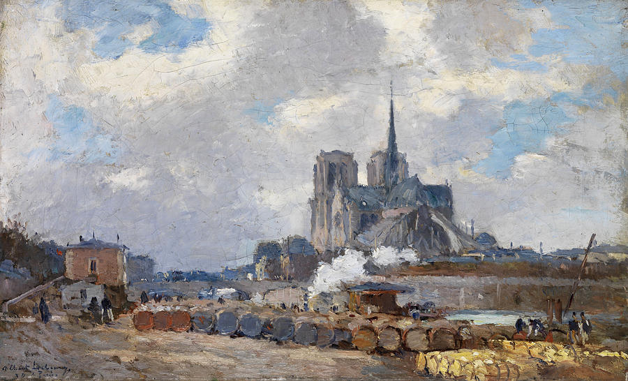 Notre Dame de Paris. View from the Quai de la Tournelle Painting by Albert Lebourg