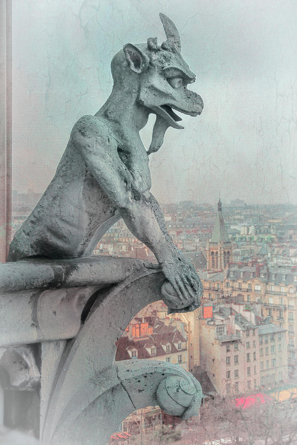 Paris Photograph - Notre Dame Gargoyle by Joan Carroll