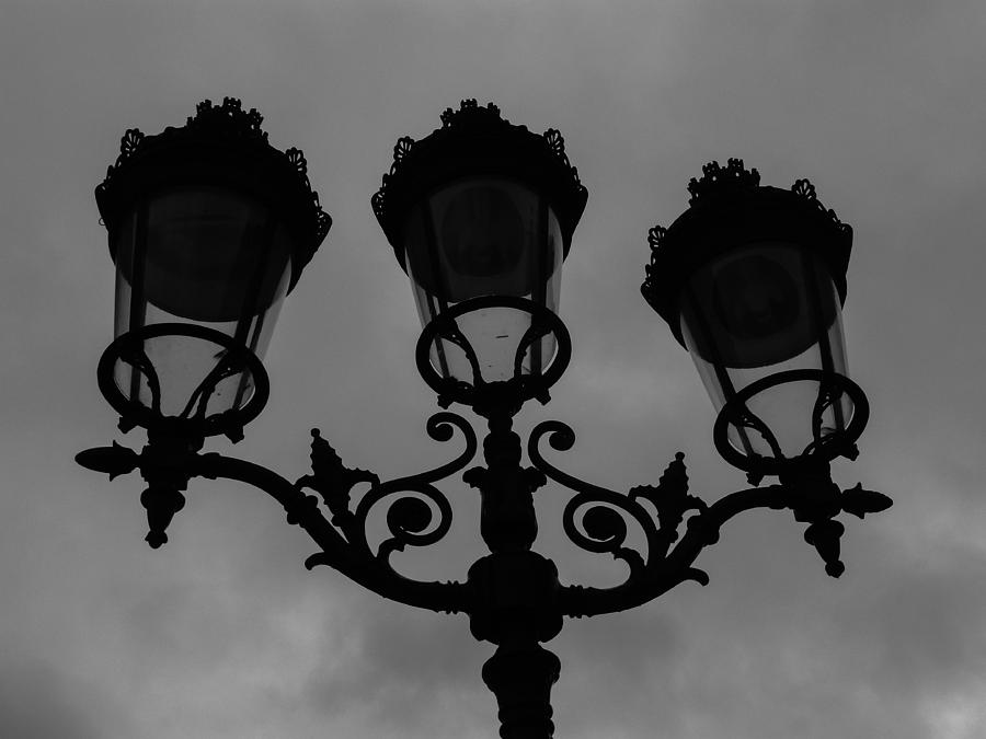 Notre Dame Lanterns B W Photograph by Pamela Newcomb