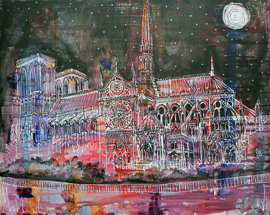 Notre-Dame Painting by Laura Hol