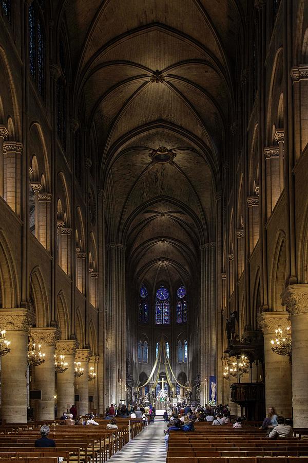 Notre Dame On The Inside - 1 Photograph by Hany J