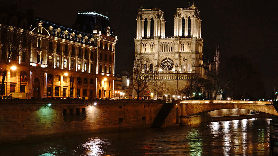Notre Dame Over the Seine Paris France Photograph by Lawrence S Richardson Jr