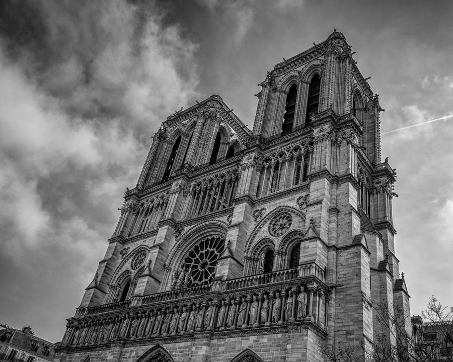 Notre Dame Paris BW Photograph by Joan Carroll