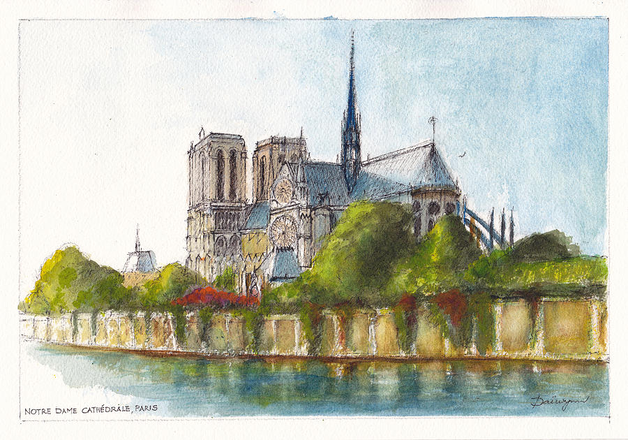 Notre Dame Paris Painting by Dai Wynn