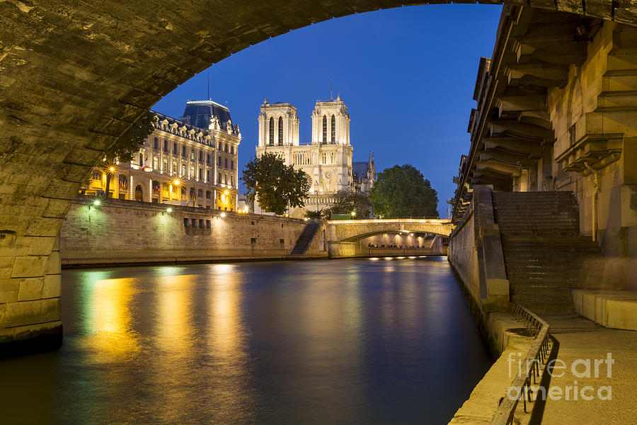 Notre Dame - Paris Night View II Photograph by Brian Jannsen