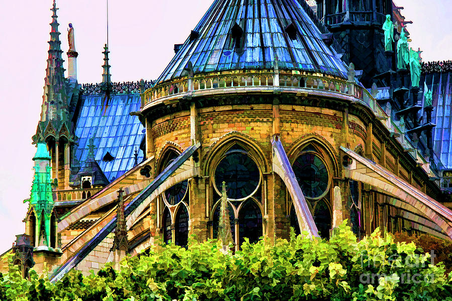 Notre Dame Paris Paint  Photograph by Chuck Kuhn