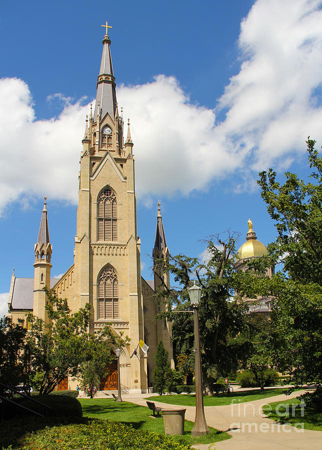 Notre Dame University Basilica and Main Building 2523 Photograph by