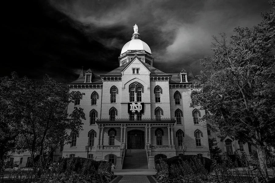 Notre Dame University Black White 3a Photograph by David Haskett II