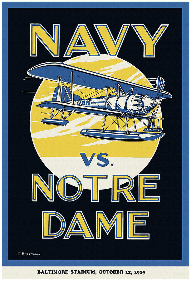 Notre Dame Painting - Notre Dame V Navy 1929 Football Program by Big 88 Artworks