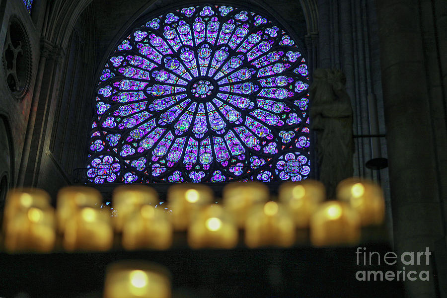 Notre Dame With Candles Photograph
