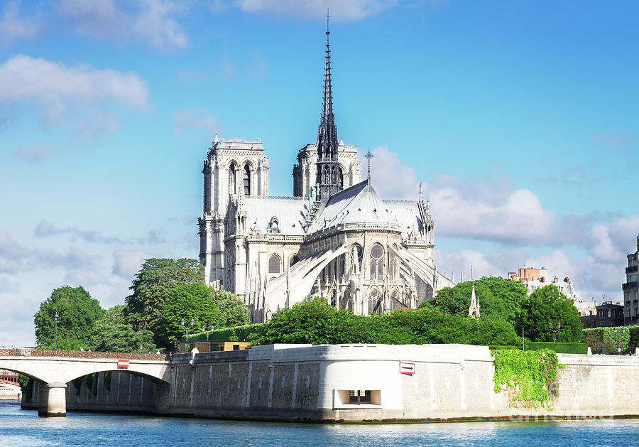 Notre Dame Over Water Photograph