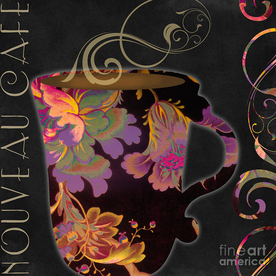 Coffee Cup Painting - Nouveau Cafe Warm by Mindy Sommers