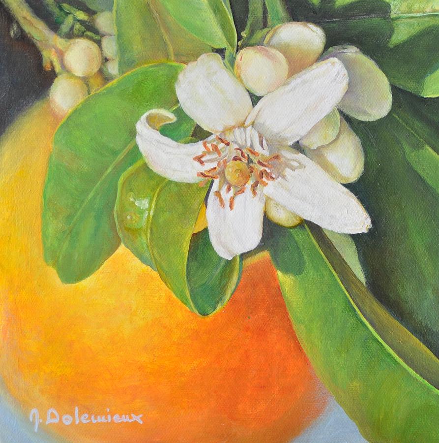 Nouvelle Orange Painting by Muriel Dolemieux