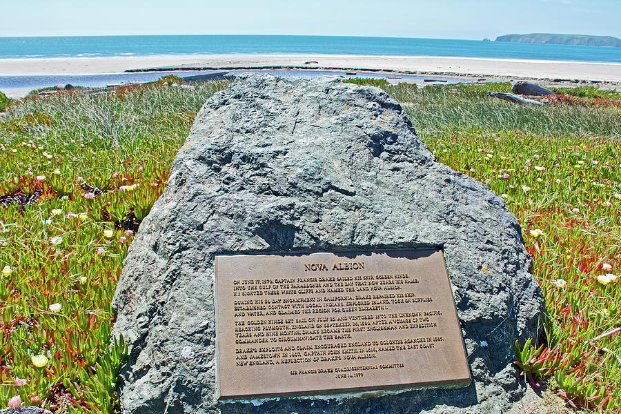 Nova Albion Memorial on Drakes Beach in Point Reyes National Seashore, California Photograph by Ruth Hager