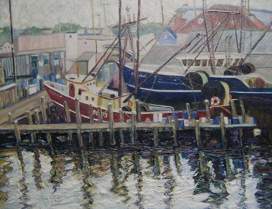 Nova Scotia boats at rest Painting by Richard Nowak
