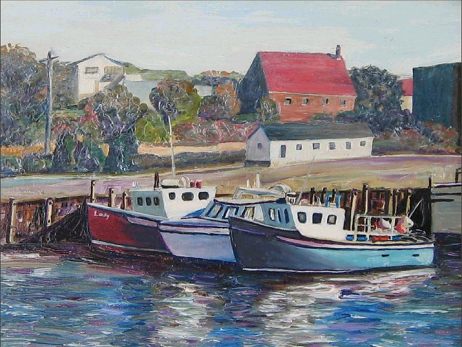 Boat Painting - Nova Scotia Boats by Richard Nowak