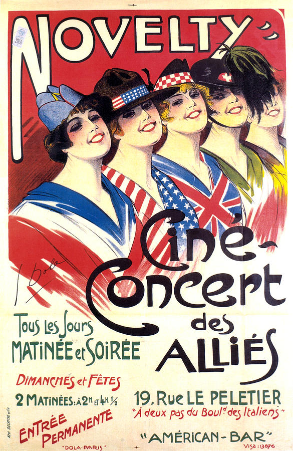 Novelty, Cine Concert Des Allies - Events - Vintage Advertising Poster Mixed Media by Studio Grafiikka