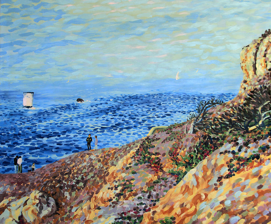 November Day at Point Lobos San Francisco Painting by Bonnie Follett