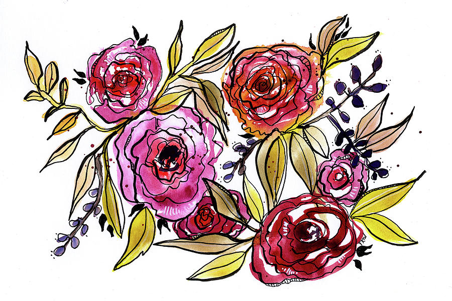 November Floral Painting by Tonya Doughty