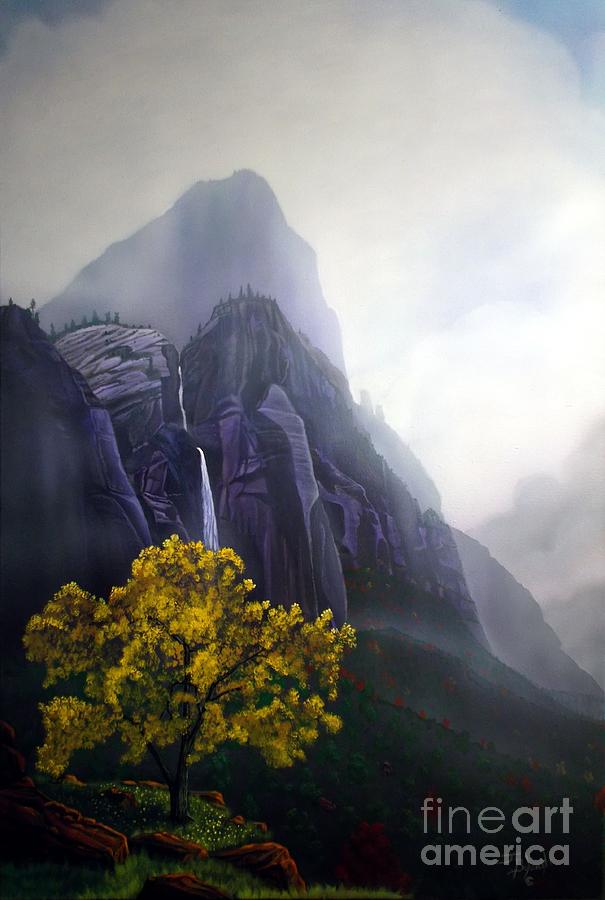 Zion National Park Painting - November Reign ZION by Jerry Bokowski