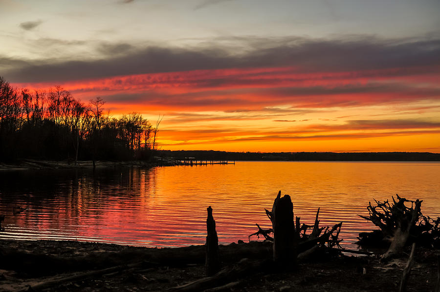 November Sunset Manasquan Reservoir NJ Photograph by Terry DeLuco
