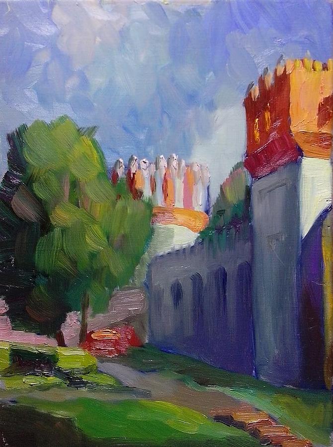 Moscow Painting - Novodevichy convent in Moscow by Nina Silaeva