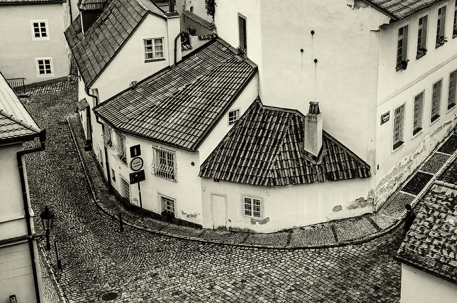 Novy Svet. Prague. Black and White Photograph by Jenny Rainbow