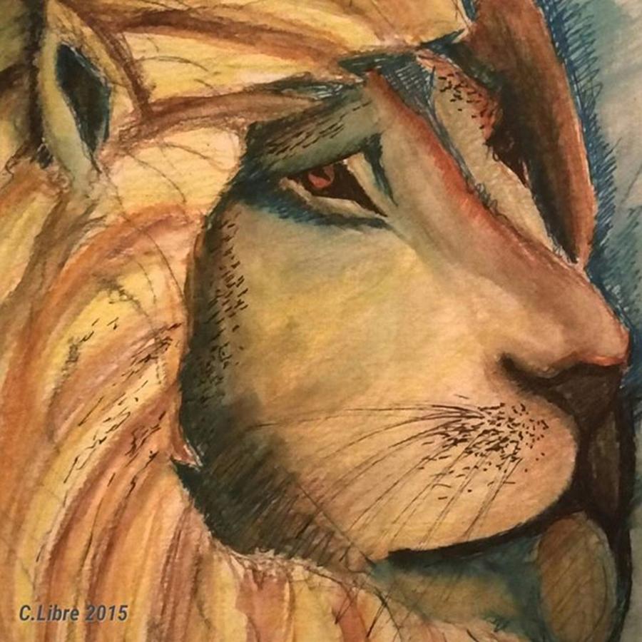 Lion Art Painting by Cariza Libre